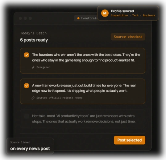 TweetBrain daily batch preview